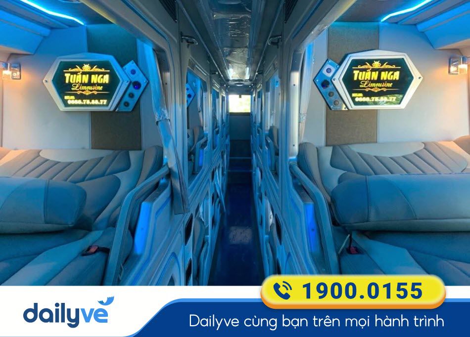 Thiết kế sang trọng dòng xe Limousine phòng đôi của xe khách Tuấn Nga