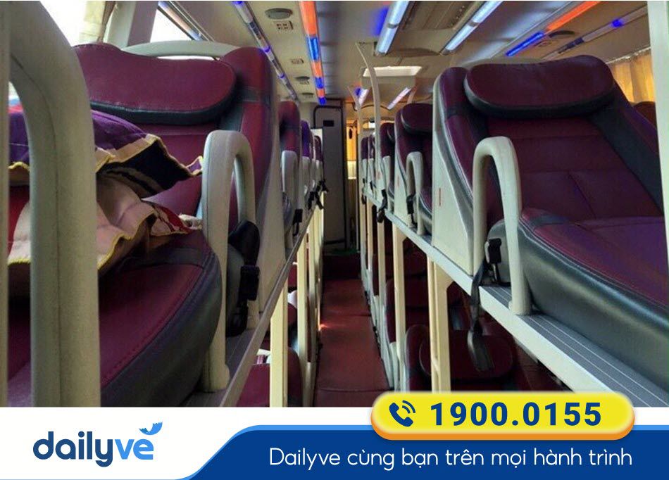 Nội thất xe giường nằm 40 chỗ của nhà xe Thái Phong Đồng Nai