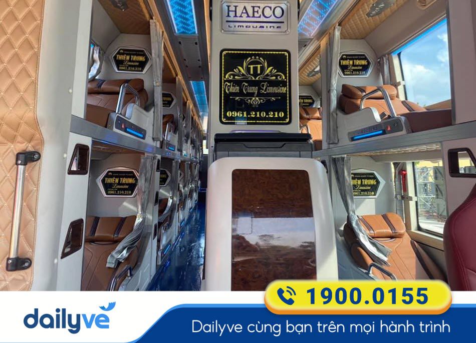Nội thất xe Limousine 34 phòng của nhà xe Thiên Trung Đắk Nông