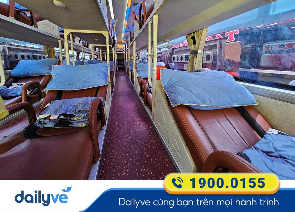 Nội thất xe giường nằm 41 chỗ của nhà xe Quốc Đạt