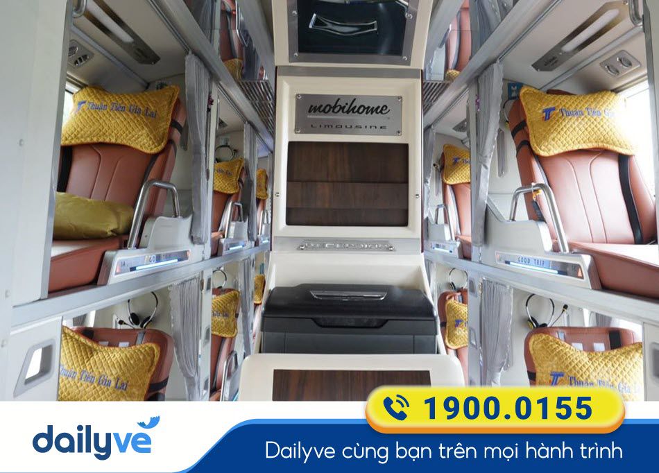 Nội thất xe Limousine 34 giường của xe khách Thuận Tiến Gia Lai