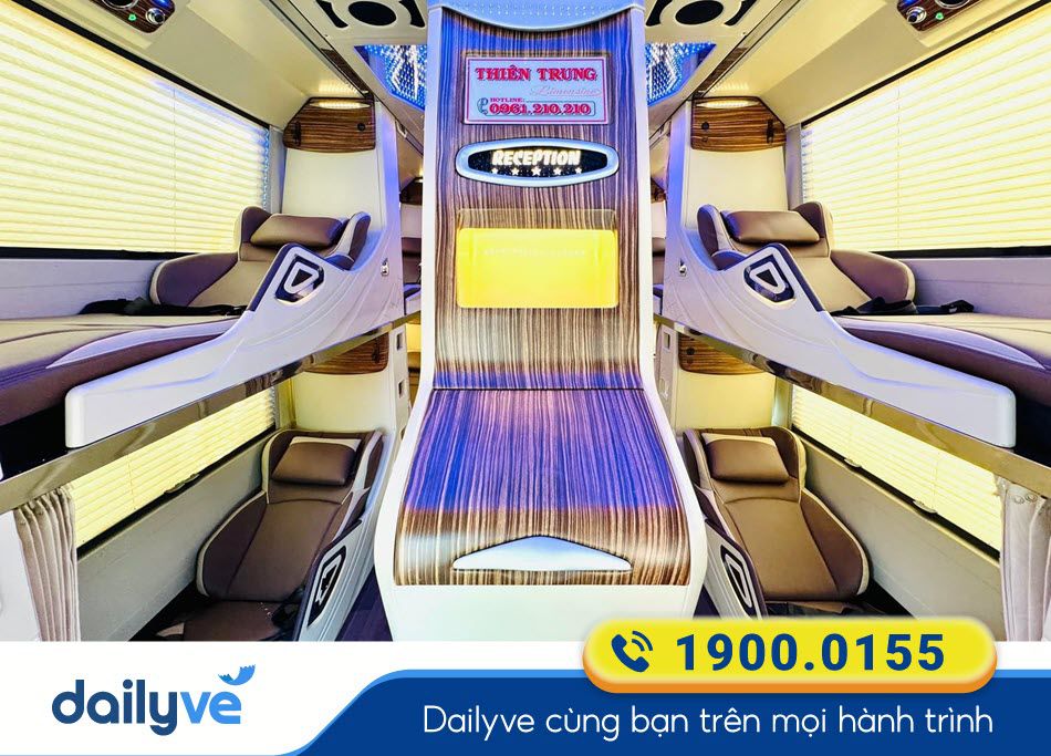 Nội thất xe Limousine 20 phòng của nhà xe Thiên Trung