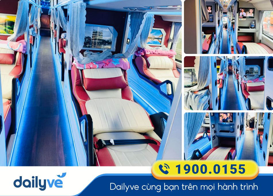 Tiện ích hiện đại dòng xe Limousine 22 phòng của nhà xe Phúc Yên