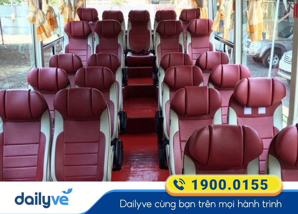 Nội thất xe ghế ngồi 29 chỗ của nhà xe Thuận Thành Bến Tre