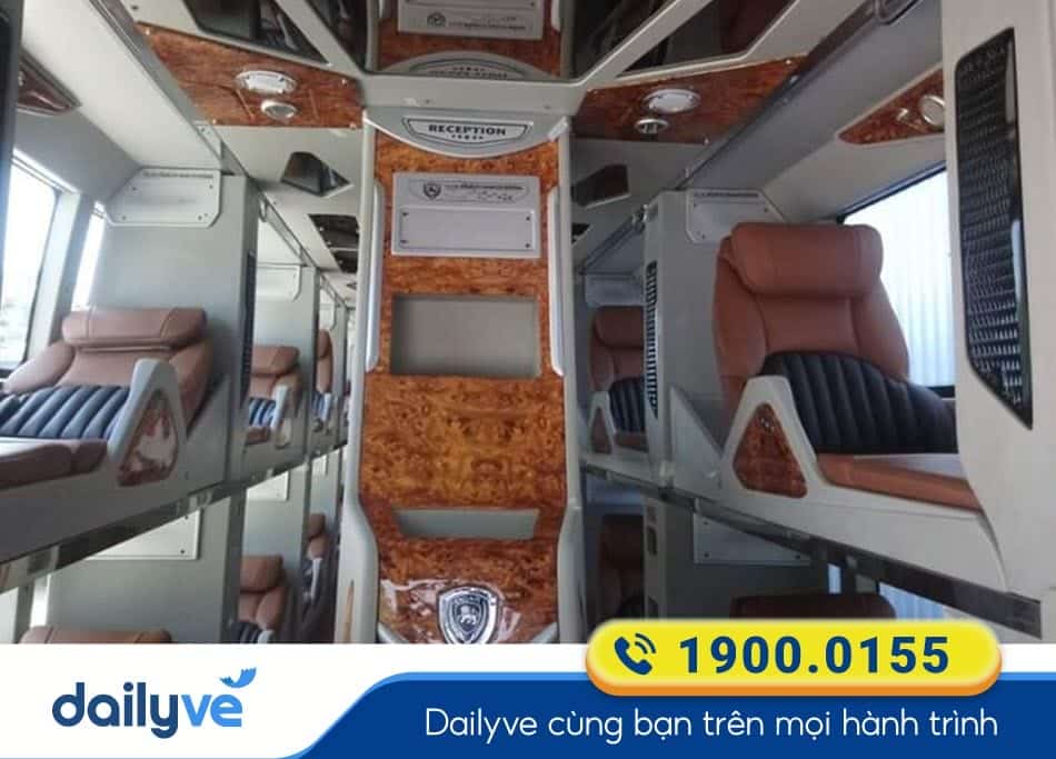 Nội thất xe Limousine 34 phòng của nhà xe Sự Chuyên Quỳnh Lưu - Hà Nội