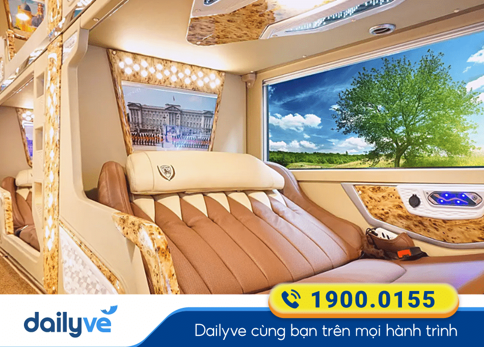 Nội thất xe Limousine 19 phòng của nhà xe Thiên Hà Hà Tĩnh - Hà Nội