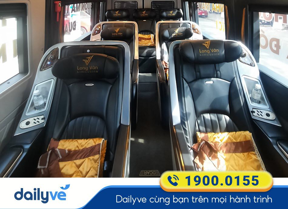 Tiện ích xe Limousine 9 chỗ của nhà xe Long Vân Limousine đi Sài Gòn