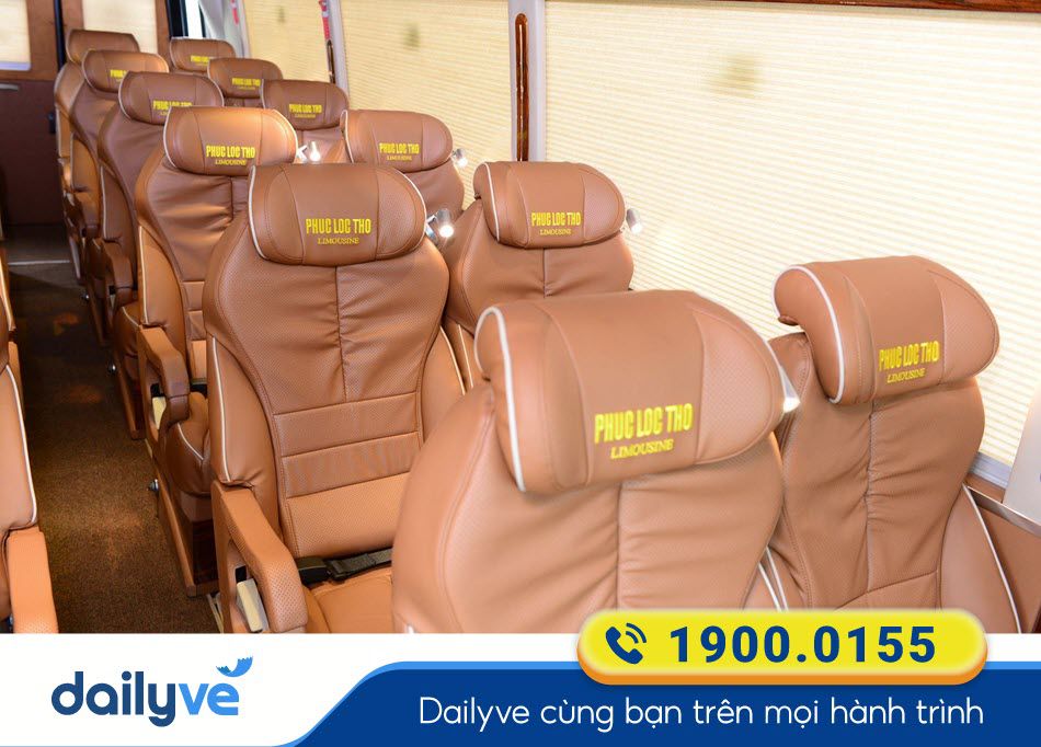 Tiện nghi hiện đại xe Limousine 18 chỗ của xe khách Phúc Lộc Thọ Limousine Nam Định