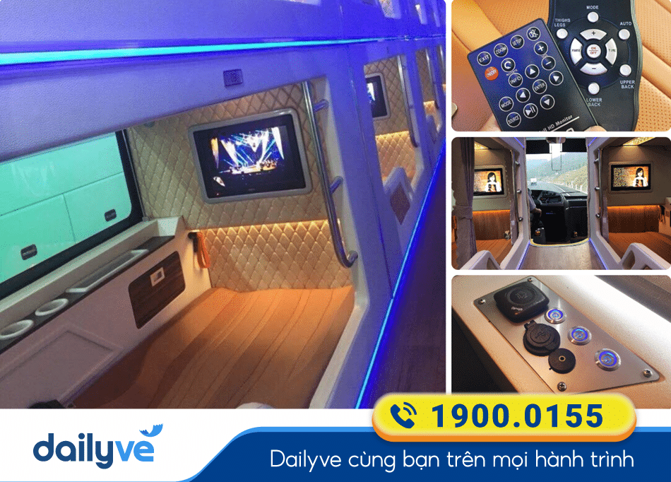 Tiện nghi xe Limousine 24 phòng của nhà xe Tân Xuân Phúc Phù Cát - Bình Định