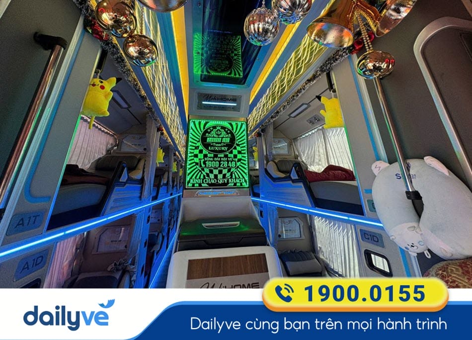 Tiện ích xe Limouisne 34 phòng của nhà xe Minh An xpress