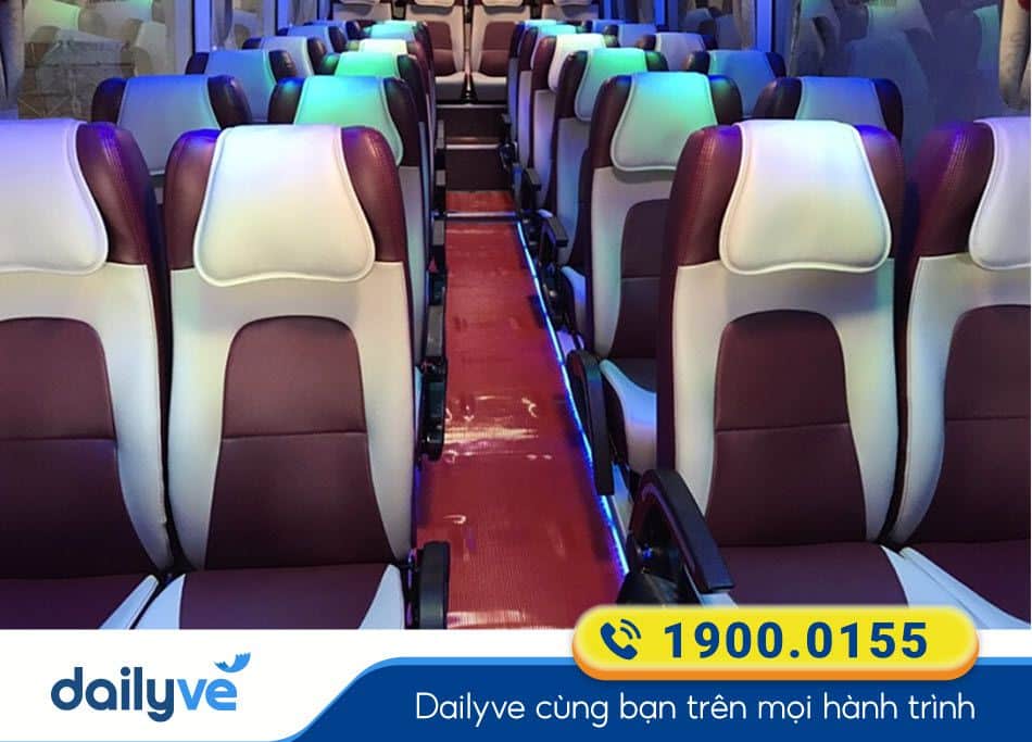 Nội thất xe ghế 29 chỗ chất lượng cao của nhà xe Quang Tỷ