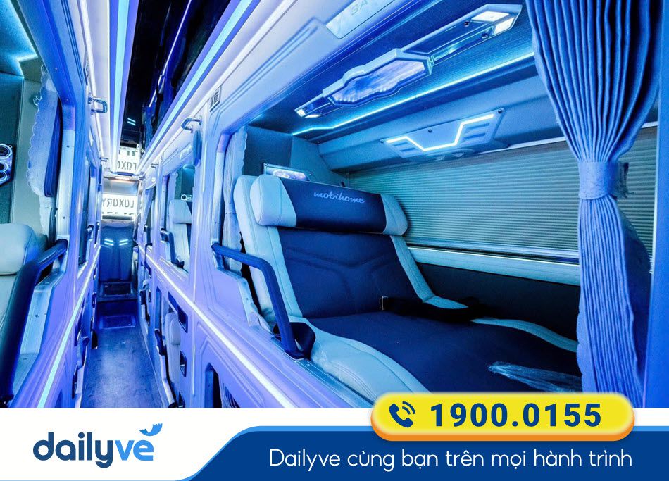 Tiện ích xe Limousine 22 phòng của nhà xe Thủy Ngân Hà Nội đi Quảng Bình