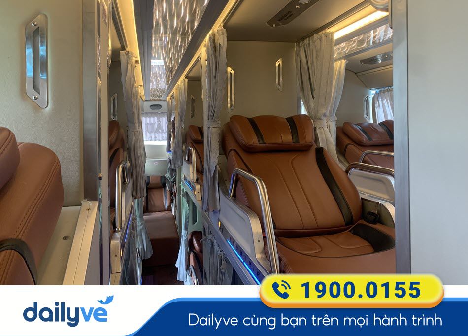 Nội thất xe Limousine 32 phòng của nhà xe Tư Phầu Kon Tum